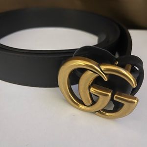 GG inspired leather belt. The size is in the picture. Brand new never worn.